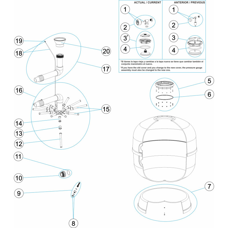 Pièces détachées Filtre ASTER Ø 900