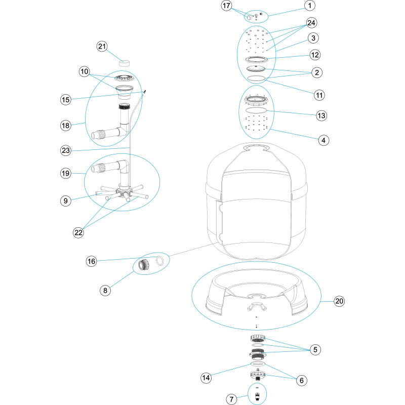 Pièces détachées Filtre ATLAS (ASTRALPOOL)