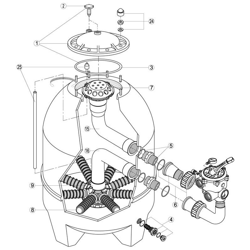 Pièces détachées Filtre BALEAR Side (KRIPSOL, HAYWARD)