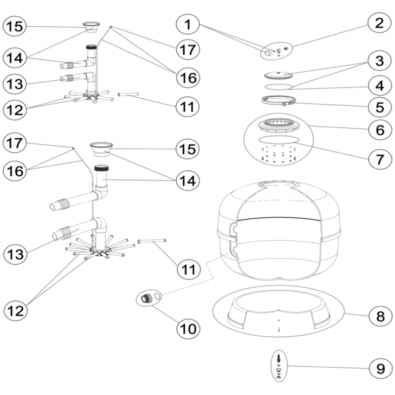 Pièces détachées Filtre BERING 2, OCEANIDES TZ, VELA (ASTRALPOOL)