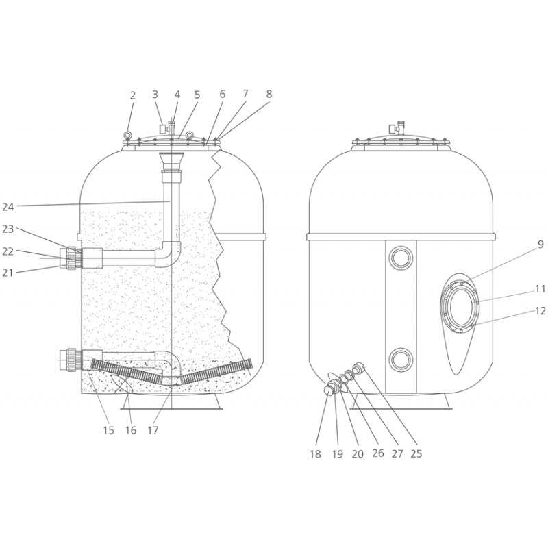 Pièces détachées Filtre BLACKLINE Crépines Ø1120, Ø1275