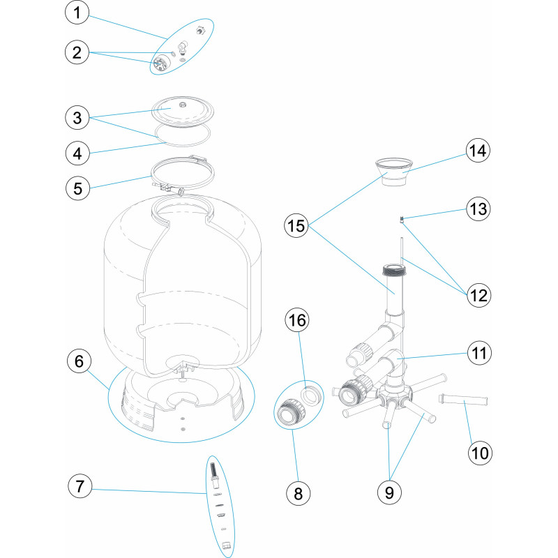 Pièces détachées Filtre BWS2 400-500-600 (ASTRALPOOL)