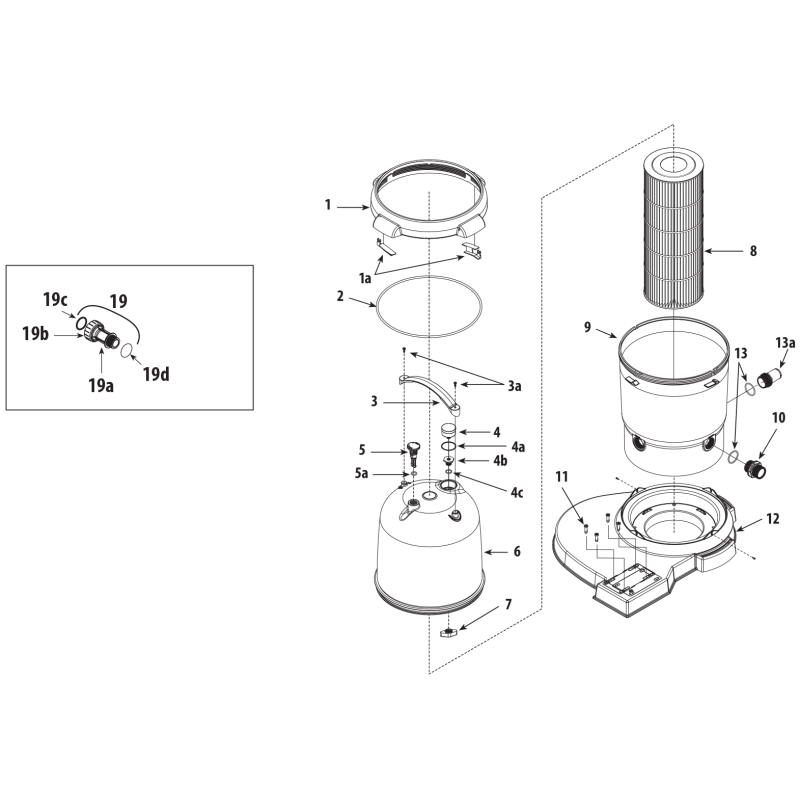 Pièces détachées Filtre à cartouche CLEARWATER II (DARLLY, WATERWAY)