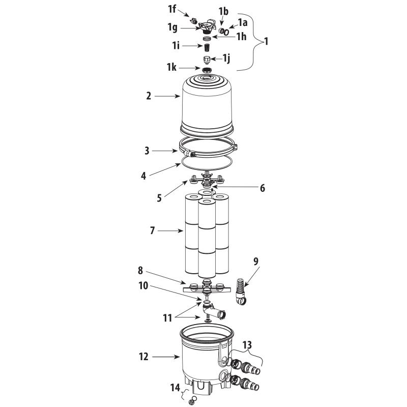 Pièces détachées Filtre à cartouche CRYSTAL WATER (DARLLY, WATERWAY)