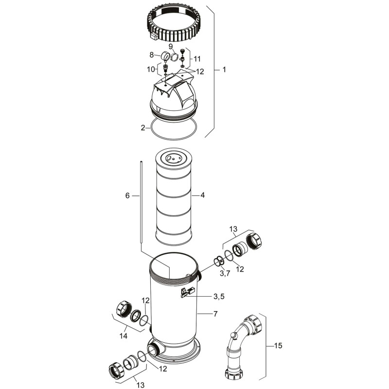 Pièces détachées Filtre à cartouche CS100, CS150 (DARLLY, ZODIAC)