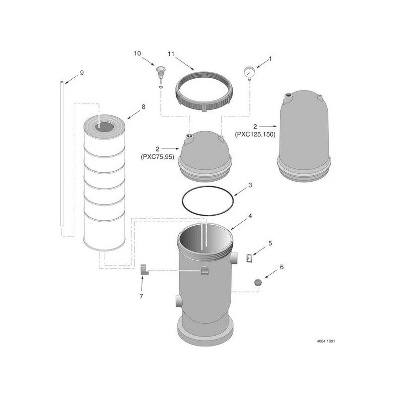 Pièces détachées Filtre à Cartouche POSI-CLEAR PXC (DARLLY, STA-RITE)