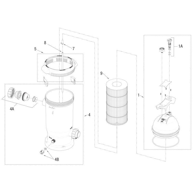 Pièces détachées Filtre à cartouche PROCLEAN PLUS (DARLLY, WATERWAY)