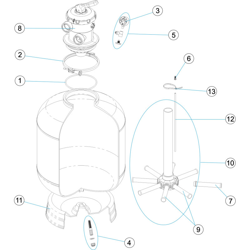 Pièces détachées Filtre COURONNE TOP (ASTRALPOOL)