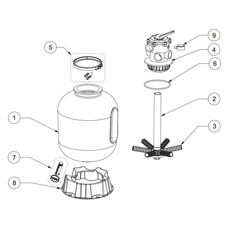 Pièces détachées Filtre CRISTAL-FLO Top (Clear Pro). ALBAKING (STA-RITE, PENTAIR)