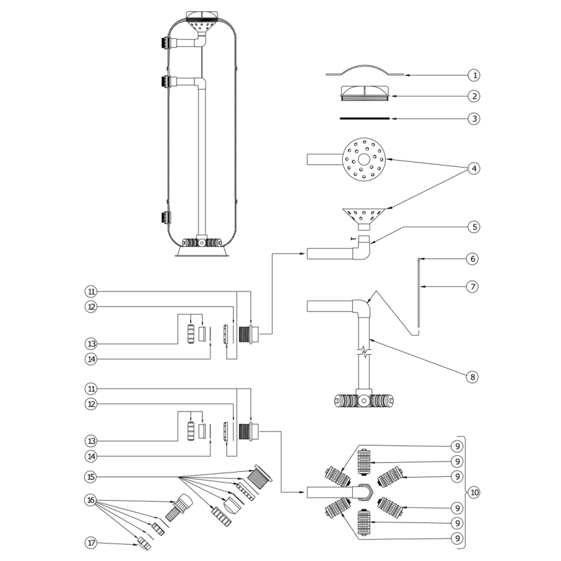 Pièces détachées Filtre DBF-18 (LACRON, WATERCO)