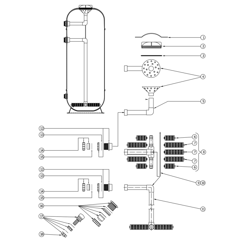 Pièces détachées Filtre DBF-24 (LACRON, WATERCO)