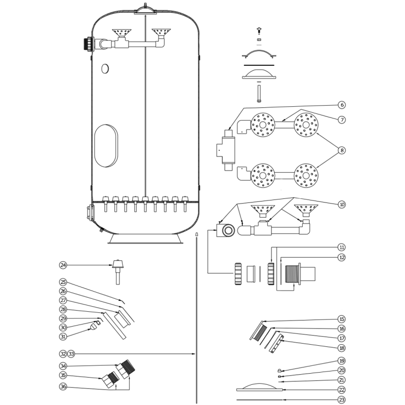 Pièces détachées Filtre DBK-42 (LACRON, WATERCO)