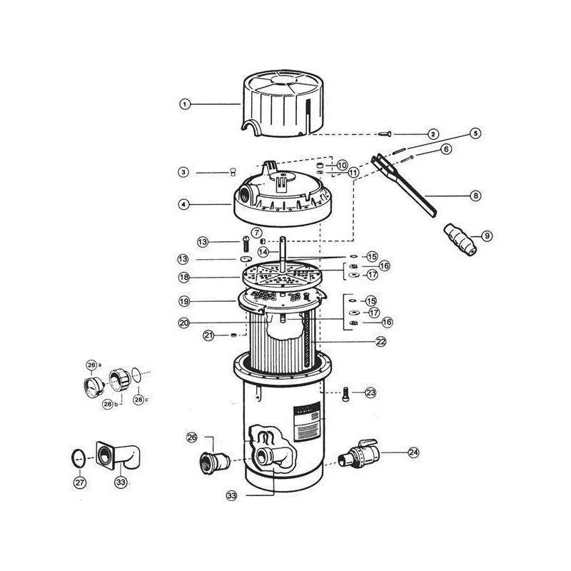 Pièces détachées Filtre à Diatomée PERFLEX 65-75 (HAYWARD)