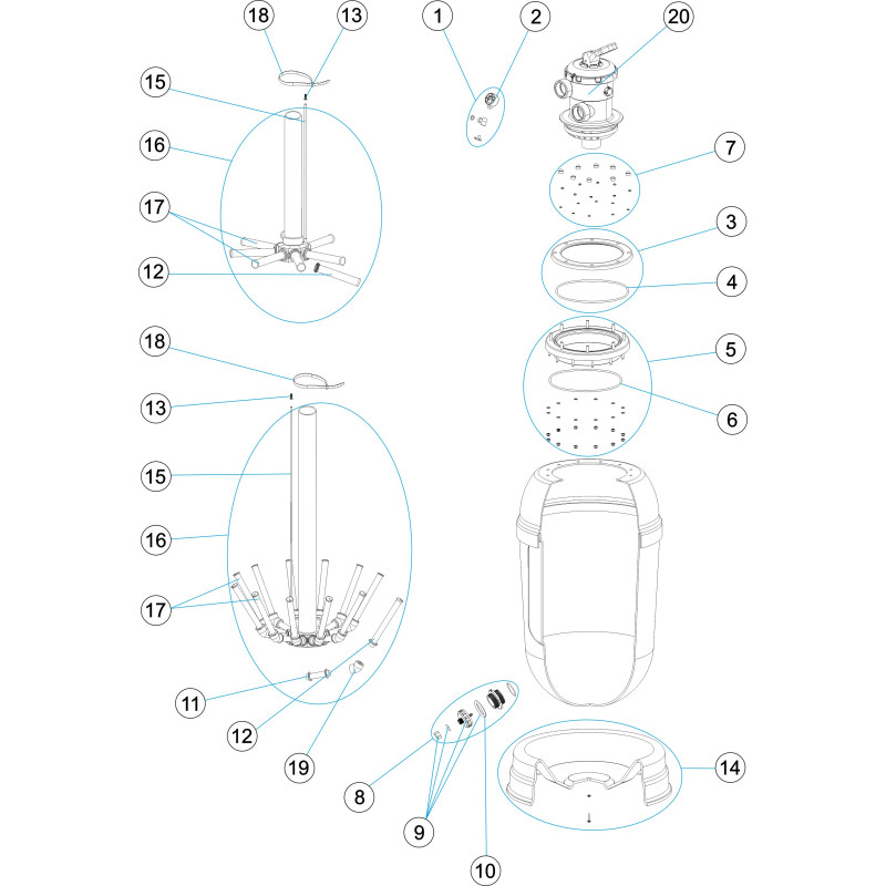 Pièces détachées Filtre DV TOP (ASTRALPOOL)