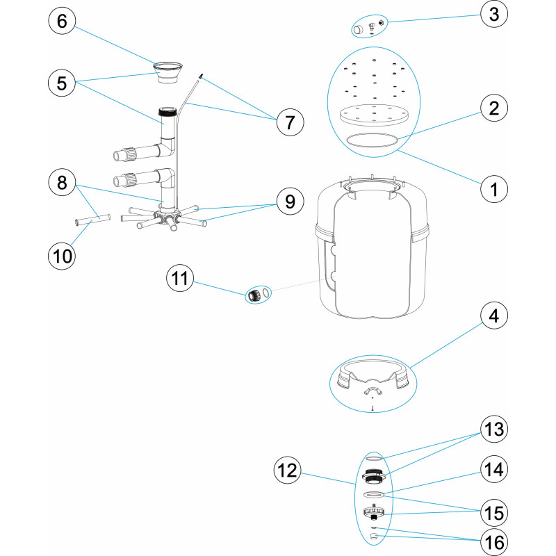 Pièces détachées Filtre EUROPA PRO T/G/M (ASTRALPOOL)