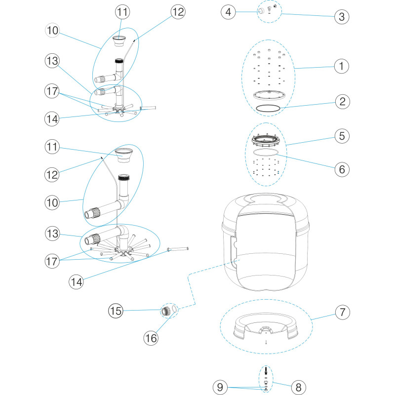 Pièces détachées Filtre FLORIDA SIDE Ø 400 à 900 (ASTRALPOOL, SNTE, CERTIKIN)