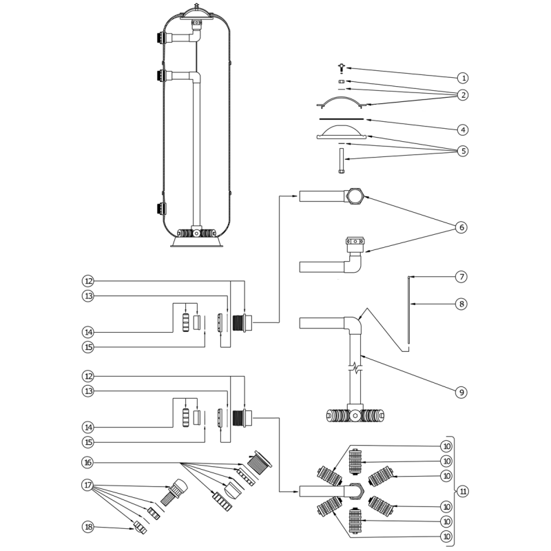 Pièces détachées Filtre HPF-18 (LACRON)