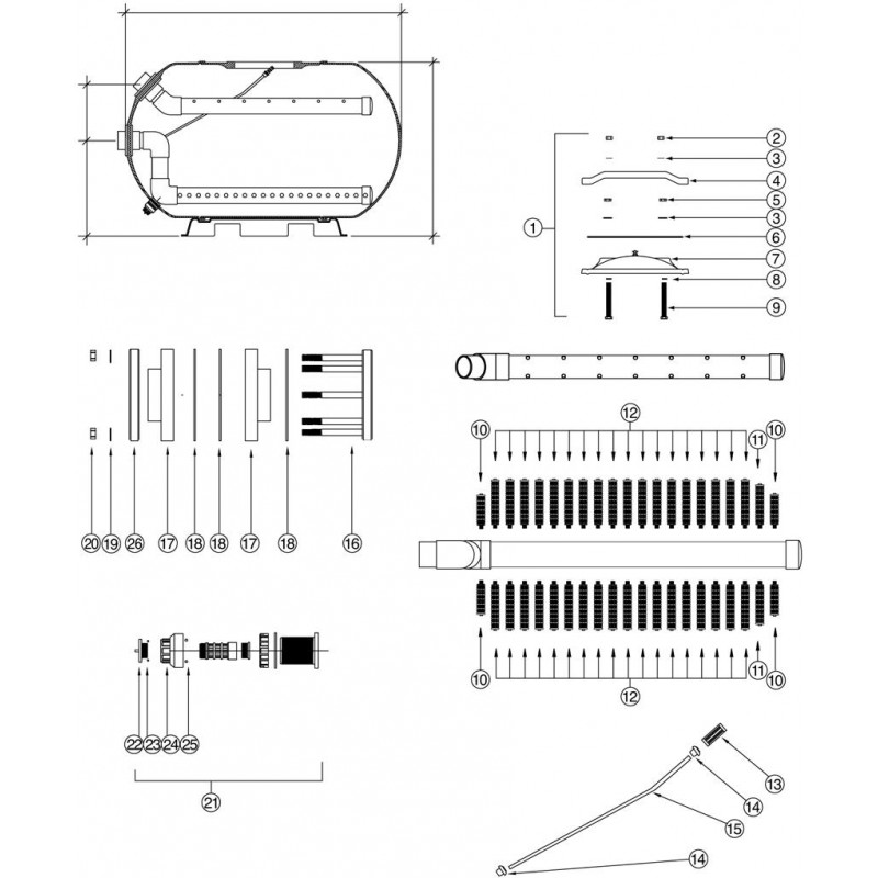 Pièces détachées Filtre HZC 42' (LACRON)