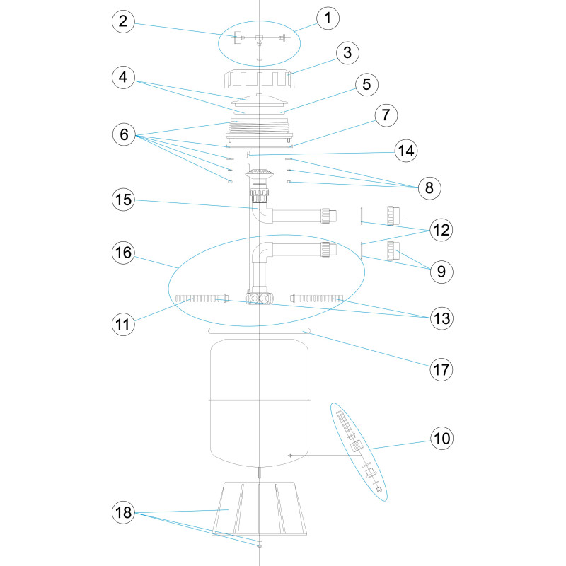 Pièces détachées Filtre INOX Ø 350-450-500-600 (ASTRALPOOL)