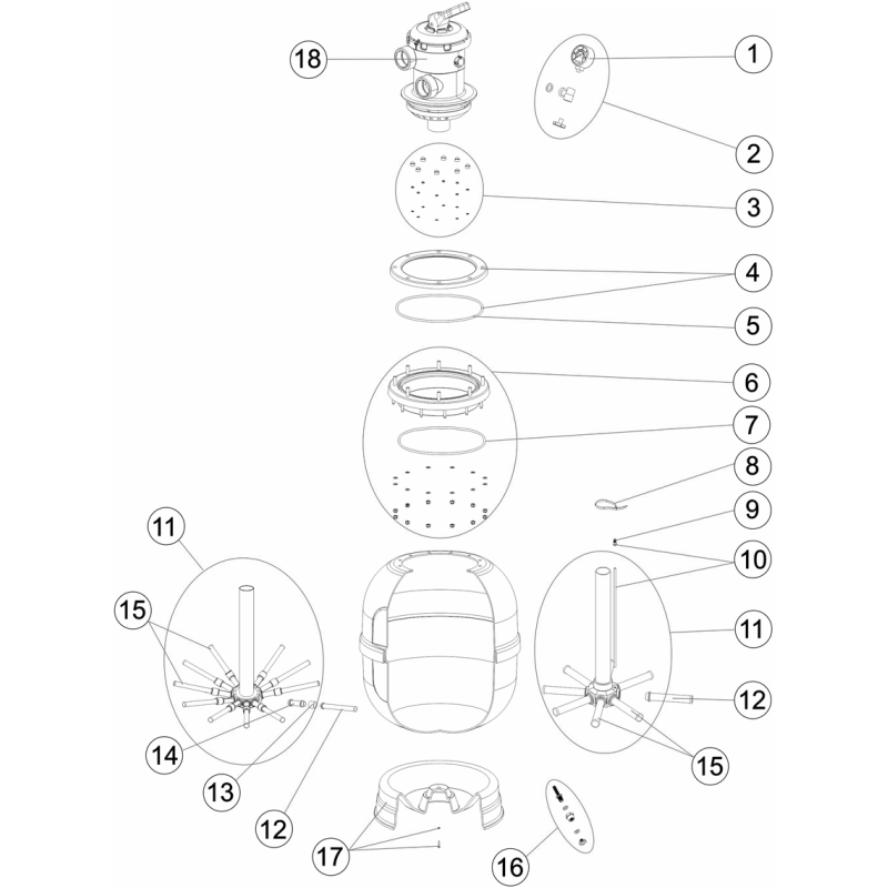 Pièces détachées Filtre LISBOA TOP (ASTRALPOOL, IML)