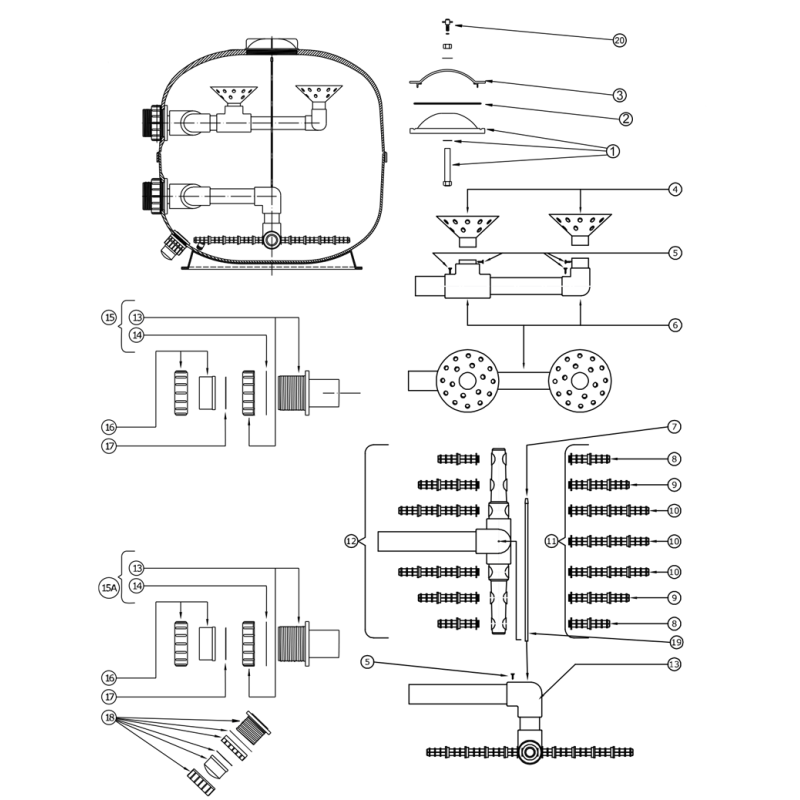 Pièces détachées Filtre LSC-36 - 2" (LACRON, WATERCO)