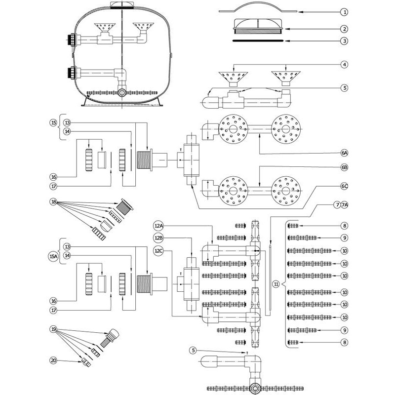 Pièces détachées Filtre LSC 42 (LACRON, WATERCO)