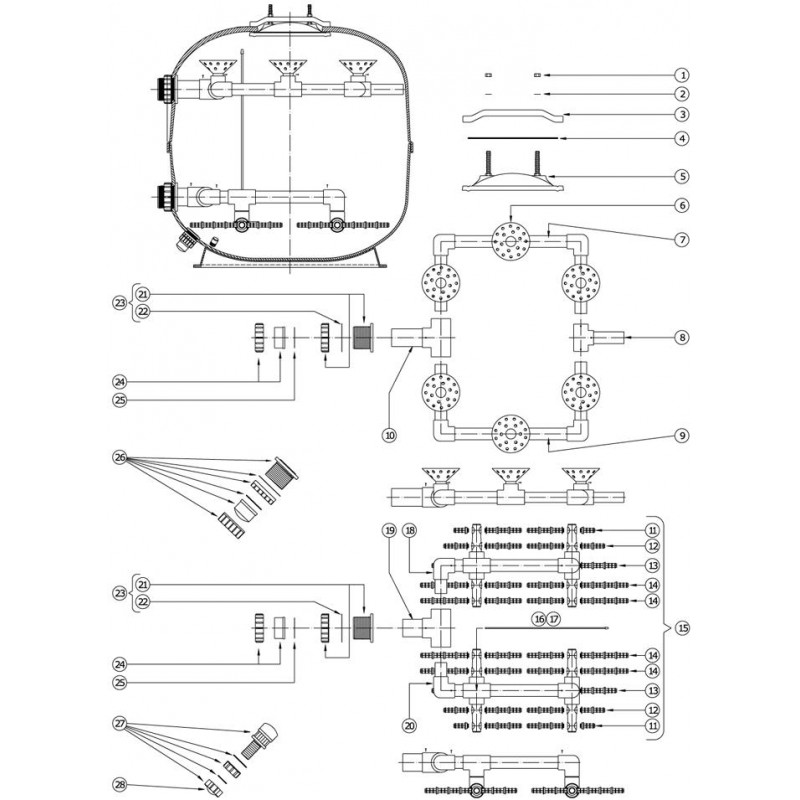 Pièces détachées Filtre LSC 48 (LACRON, WATERCO)