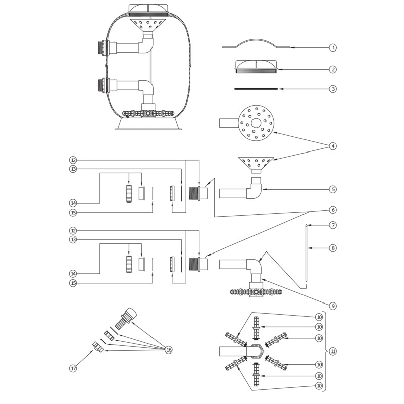 Pièces détachées Filtre LSR-20 (LACRON, WATERCO)