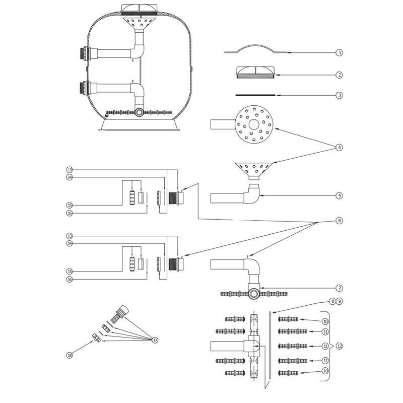 Pièces détachées Filtre LSR-24 (LACRON, WATERCO)