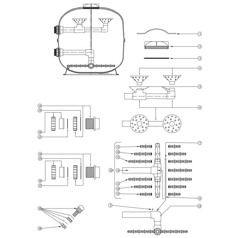 Pièces détachées Filtre LSR-30 (LACRON, WATERCO)