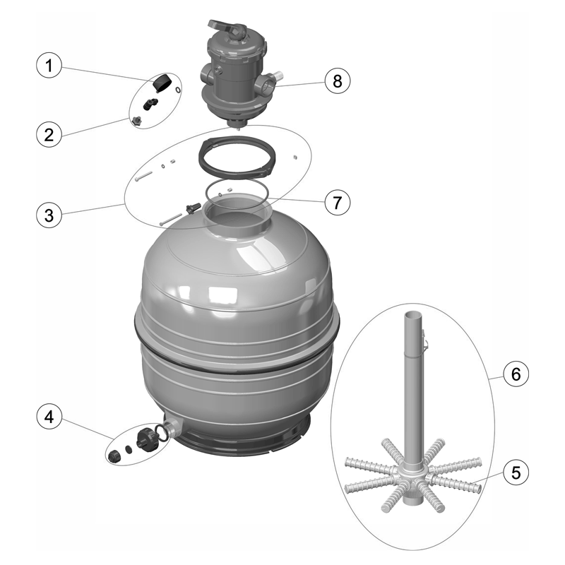 Pièces détachées Filtre MEDITERRANEO Top (ASTRALPOOL, IML)