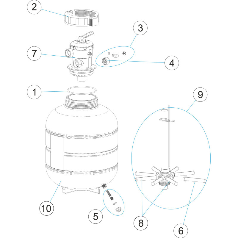 Pièces détachées Filtre MILLENIUM TOP (ASTRALPOOL)