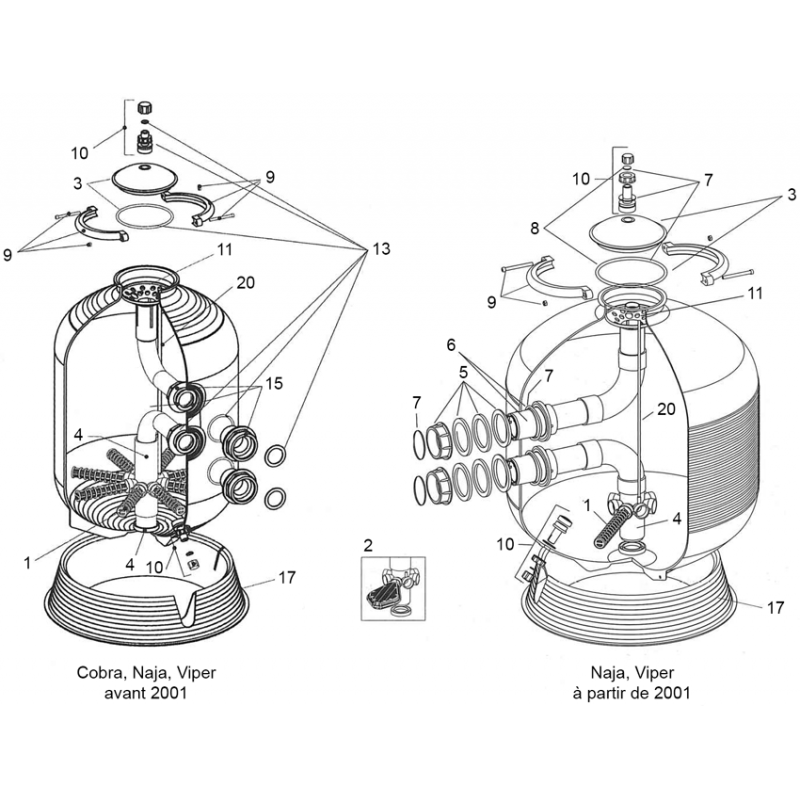 Pièces détachées Filtre NAJA, VIPER, COBRA (BWT)