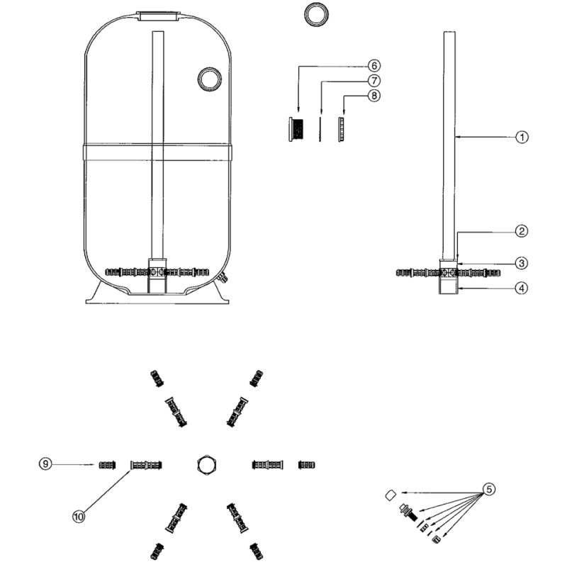 Pièces détachées Filtre PLUS TOP MOUNT 20" et 24" (LACRON)