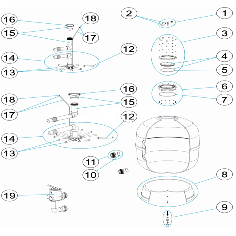 Pièces détachées Filtre POOOL COMFY side (ASTRALPOOL)