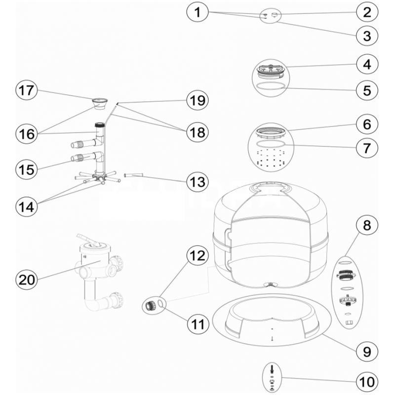 Pièces détachées Filtre PRO-ADAPT (ASTRALPOOL)