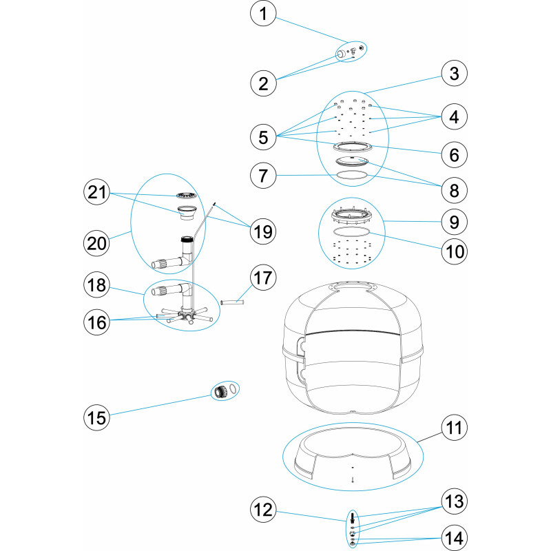 Pièces détachées Filtre PROLINE (ASTRALPOOL, SNTE)