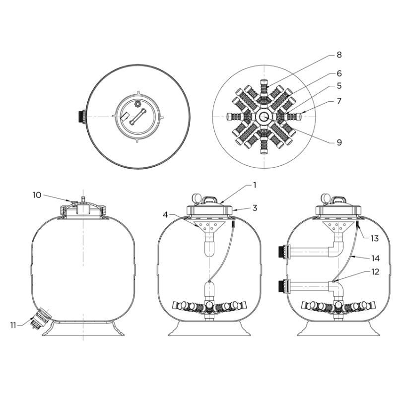 Pièces détachées Filtre PURE-24 (LACRON, WATERCO)