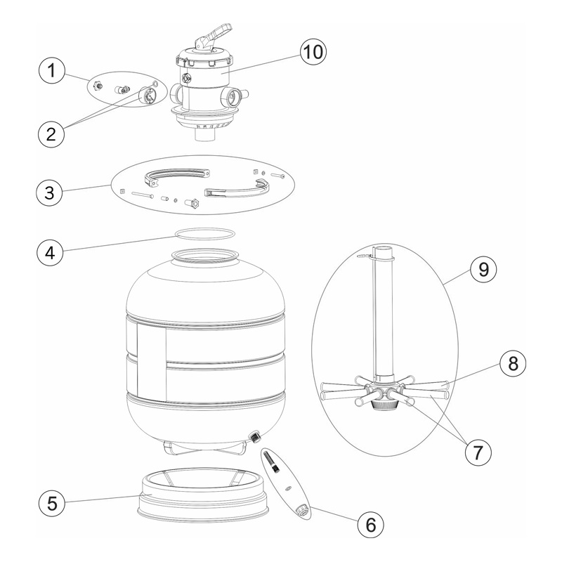 Pièces détachées Filtre ROMA Top (ASTRALPOOL, IML)