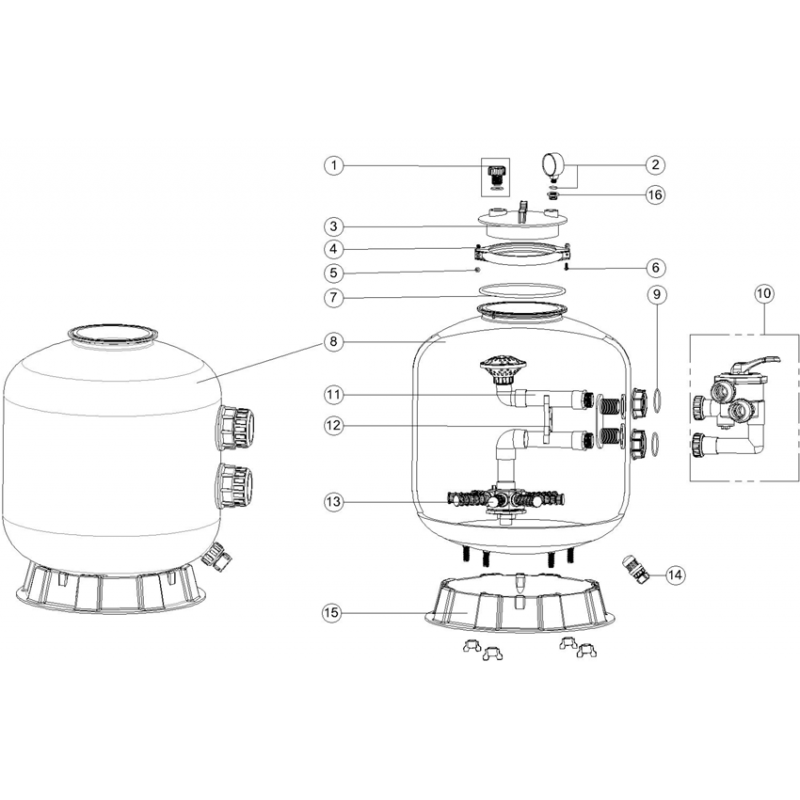 Pièces détachées Filtre S Series (EMAUX, ESPA)