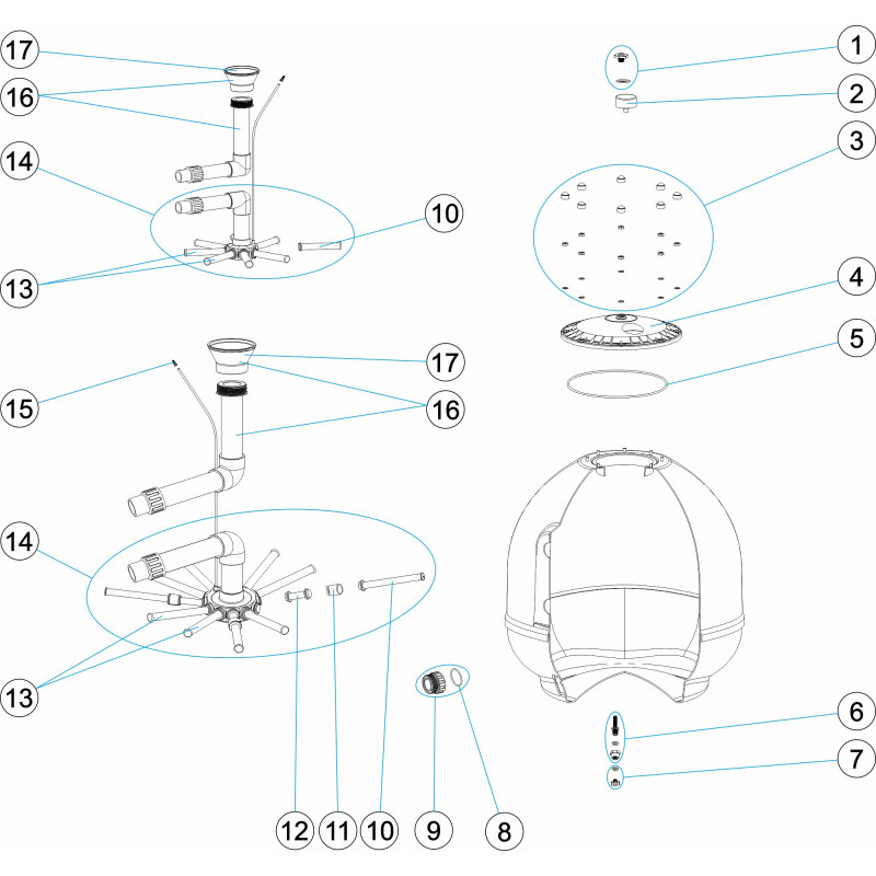 Pièces détachées Filtre SATURN SIDE (CERTIKIN, ASTRALPOOL, SNTE)