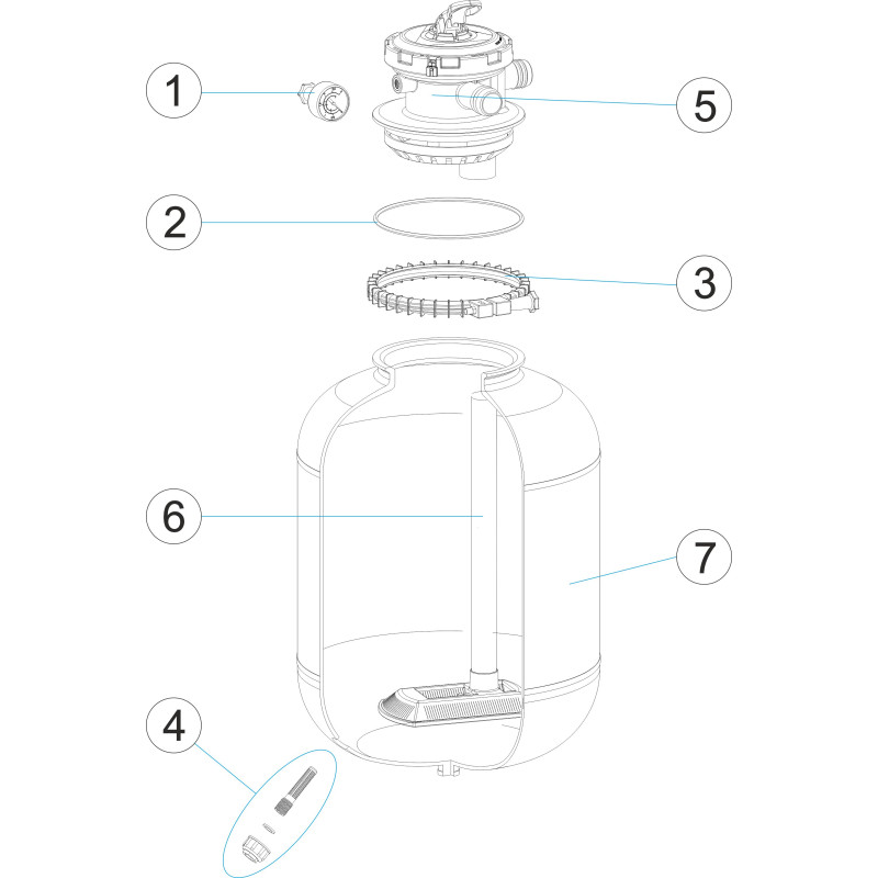 Pièces détachées Filtre SKYPOOL TOP Ø 400 (ASTRALPOOL)