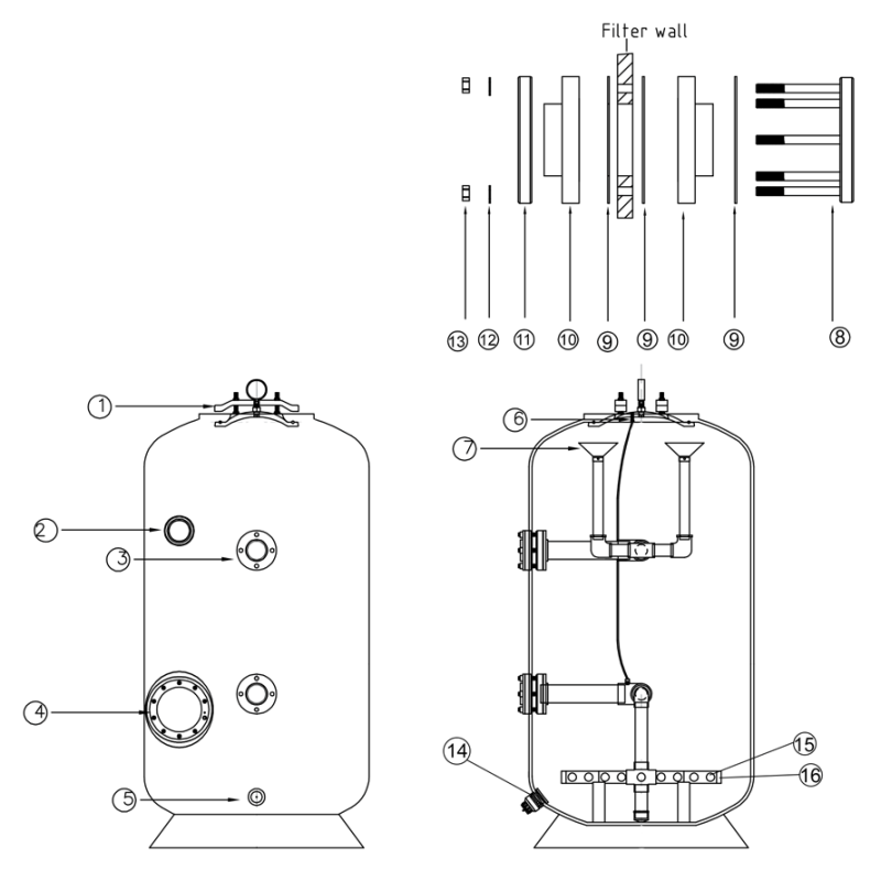 Pièces détachées Filtre SMD SIDE, SMDD SIDE (LACRON, WATERCO)