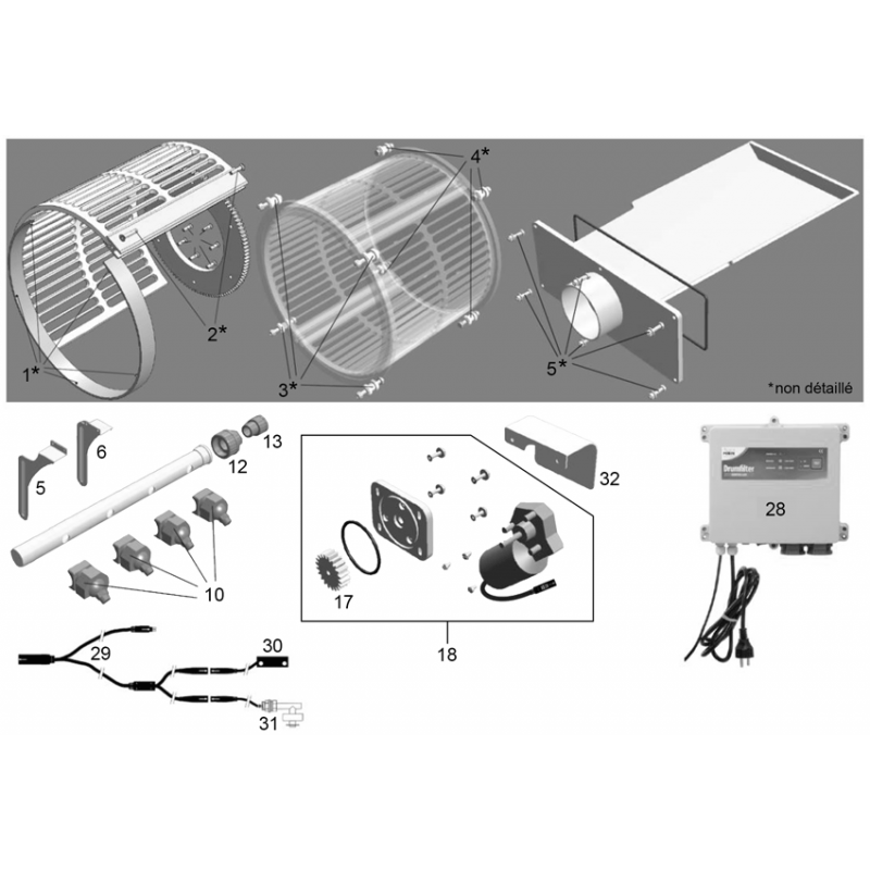 Pièces détachées Filtre à tambour AFT-XL (AQUAFORTE)