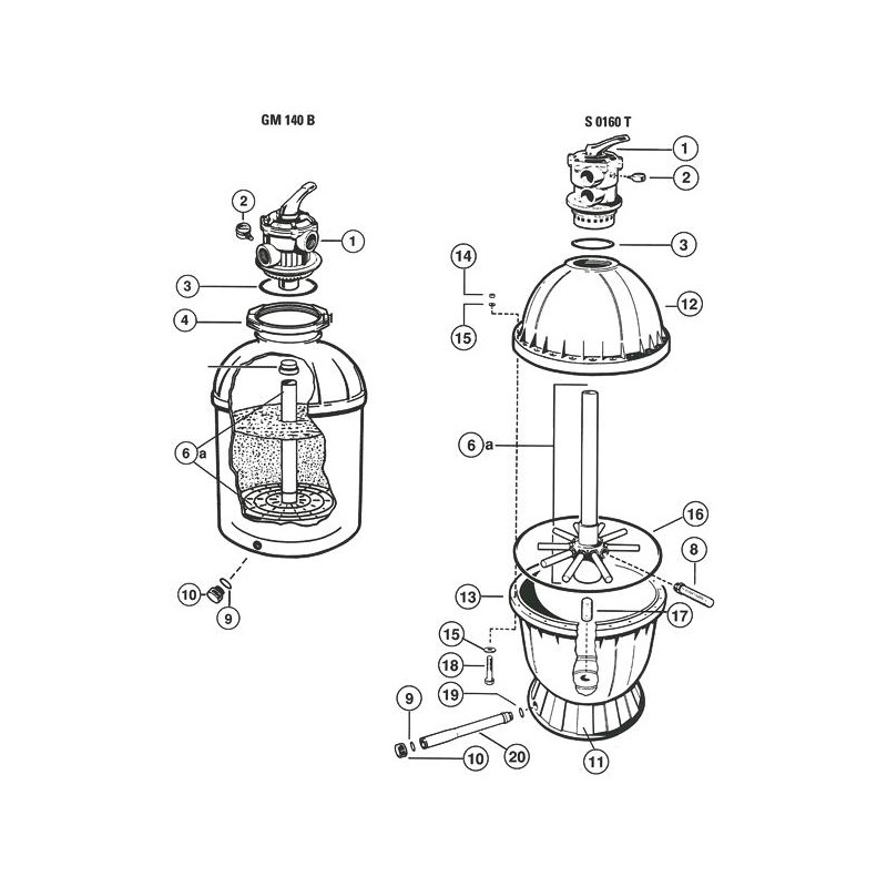 Pièces détachées Filtre Top GM140B - S160T (HAYWARD)