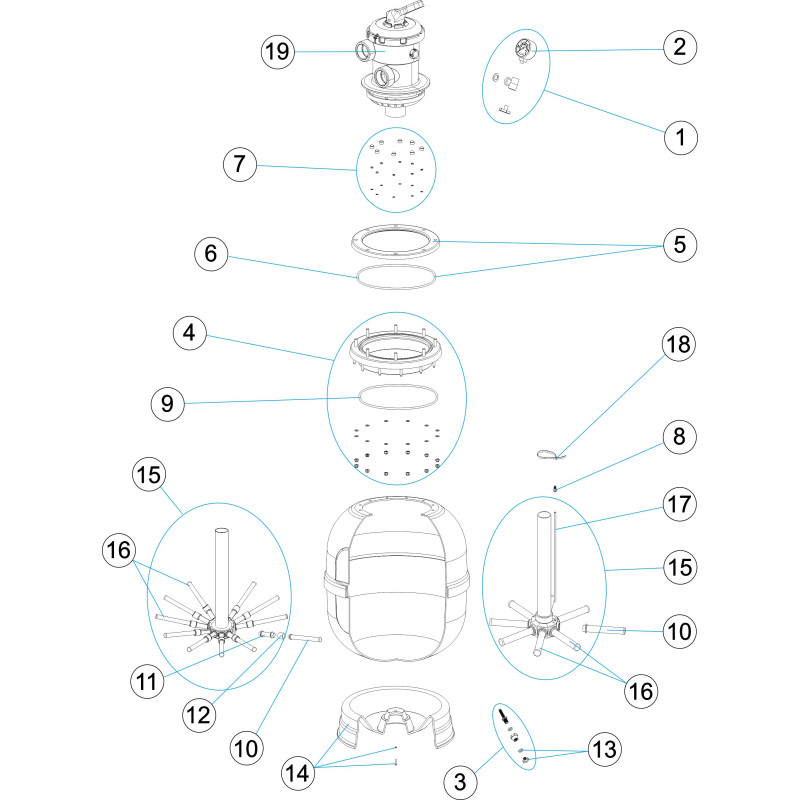 Pièces détachées Filtre UVE TOP (ASTRALPOOL)