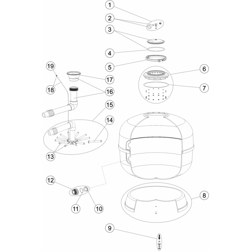 Pièces détachées Filtre VERONA Side (ASTRALPOOL)