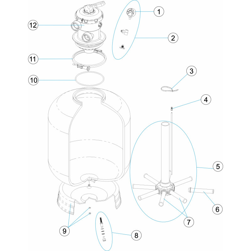 Pièces détachées Filtre VERONA TOP (ASTRALPOOL, IML)