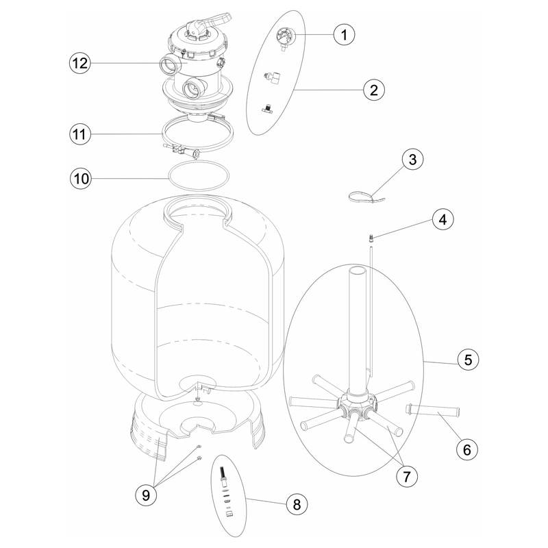 Pièces détachées Filtre VERONA Top (ASTRALPOOL)