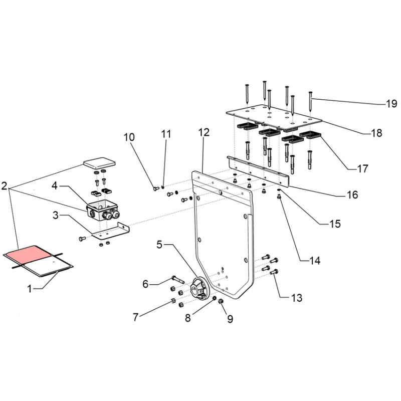 Pièces détachées Flasque plastique côté moteur volet immergé (ECA INTERPOOL)